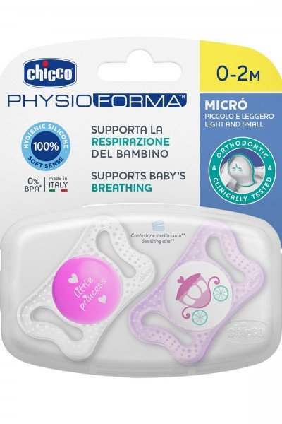 Chicco Physio Micro Silikon Damaklı Yenidoğan Emzik 0-2 Ay