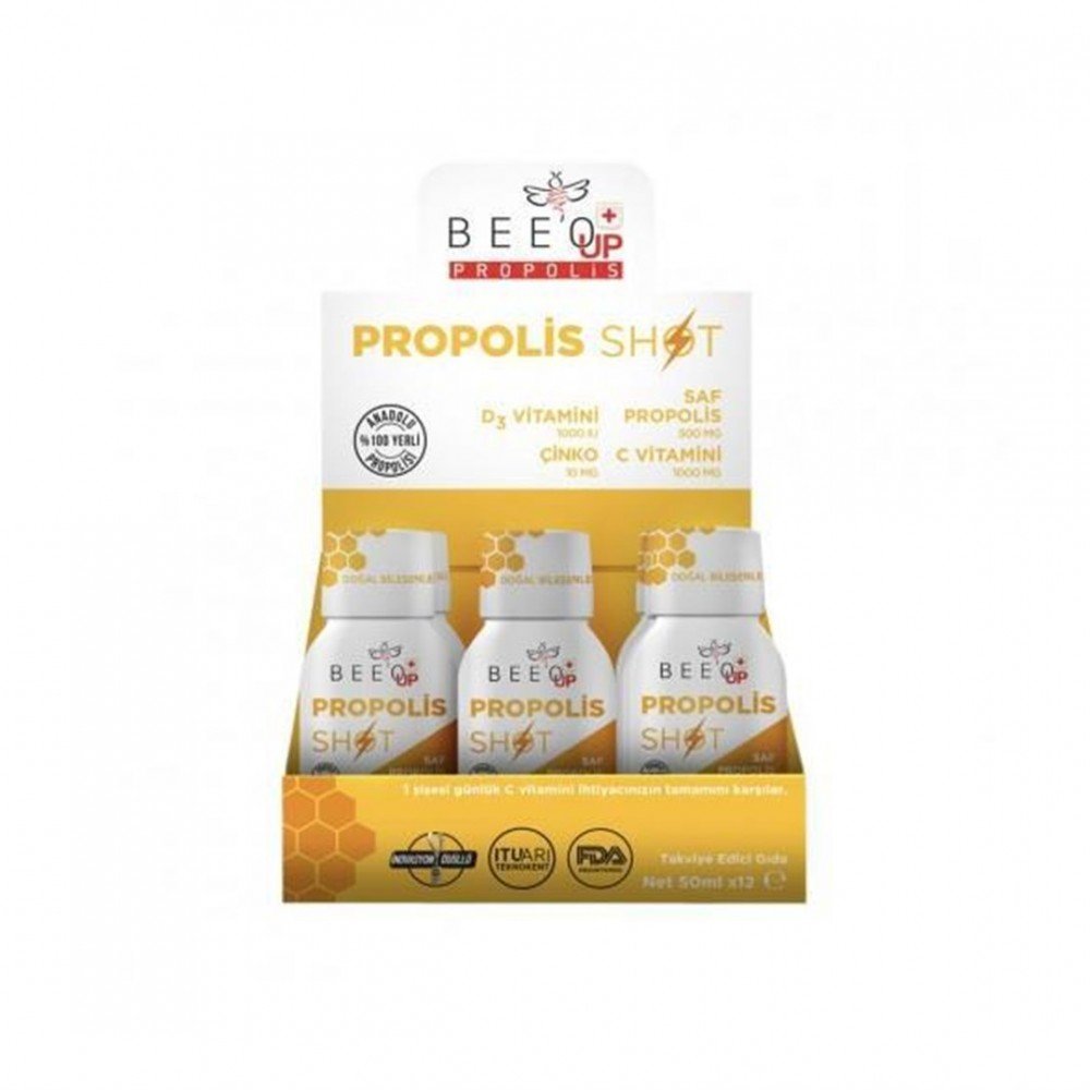 Beeo Up Propolis Çinko+D3+C Vitamini Shot - 50ml x 12 Adet