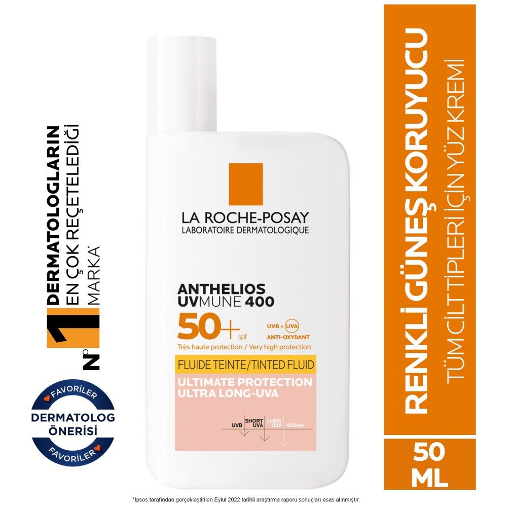 La Roche Posay Anthelios UVmune Fluid Güneş Kremi SPF50+ 50 ml - Renkli La Roche Posay Anthelios UVmune Fluid Güneş Kremi SPF50+ 50 ml - Renkli