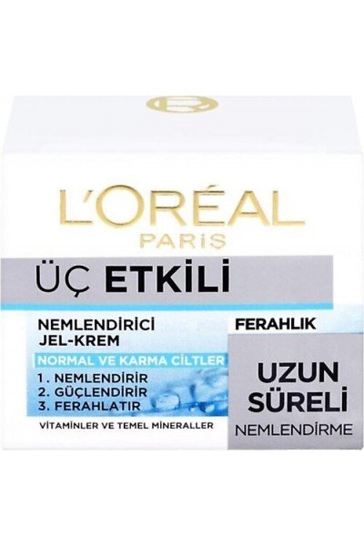 L'Oreal Paris Üç Etkili Ferahlık Yoğun Nemlendirici Jel Krem 50 Ml