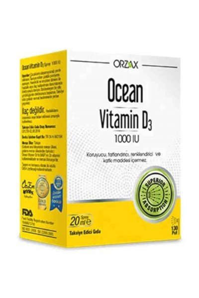 Orzax Ocean Vitamin D3 1000 IU Sprey 20 ml