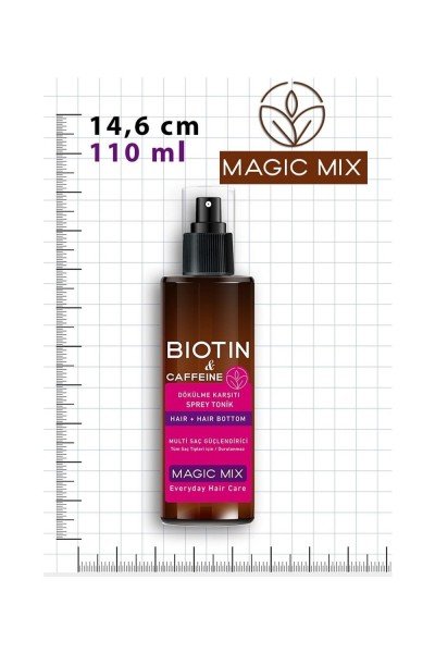 MAGIC MIX Biotin ve Kafein Içeren Saç Kökü Güçlendirici Hızlı Uzamaya Yardımcı Tonik 110 ml