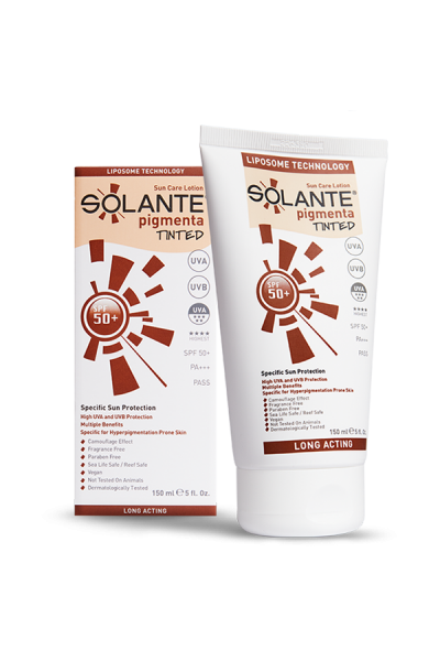 Solante Pigmenta Tinted SPF 50+ Losyon (Lekelenmeye Yatkın Ciltlere Özel) RENKLİ