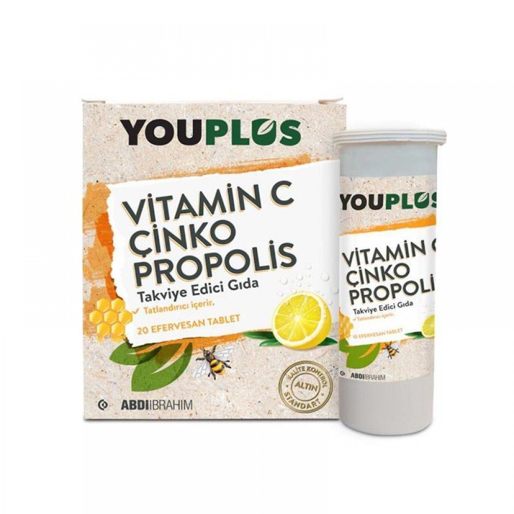 Youplus Vitamin C & Çinko & Propolis 20 Efervesan Tablet